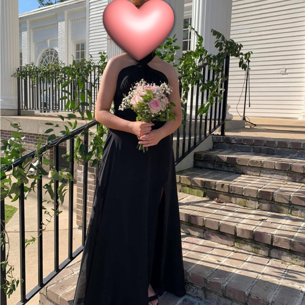 Elegant Black Halter Evening Dress